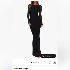 Black Long Sheath Bodycon Evening Dress
